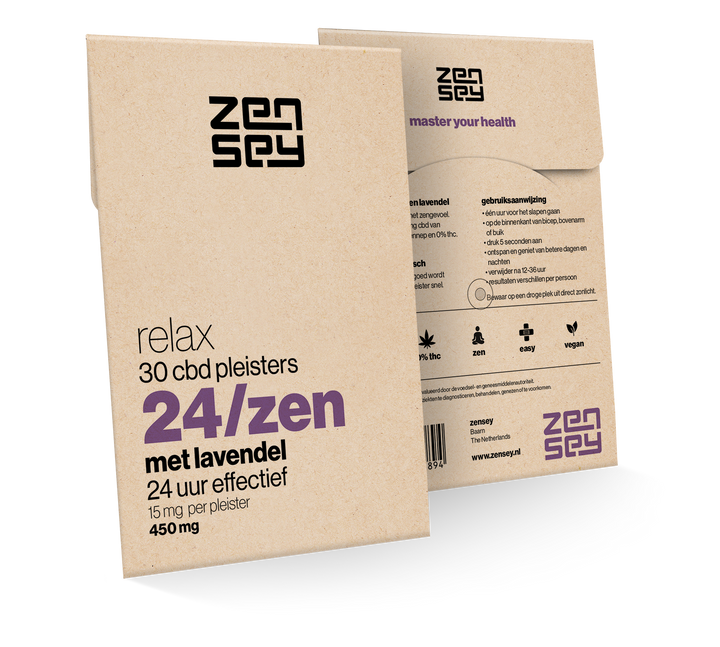 24/zen CBD pleisters | relax | met lavendel | 30 X 15mg